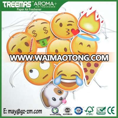 Best selling cartoon hanging emoji air fresheners funny car air freshener