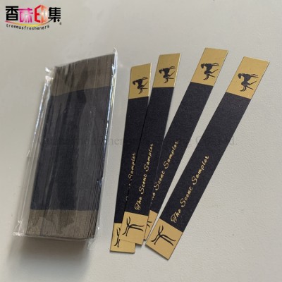 Black Perfume Testing Paper Gold Stamping Blotter Cards Fragrance Test Paper